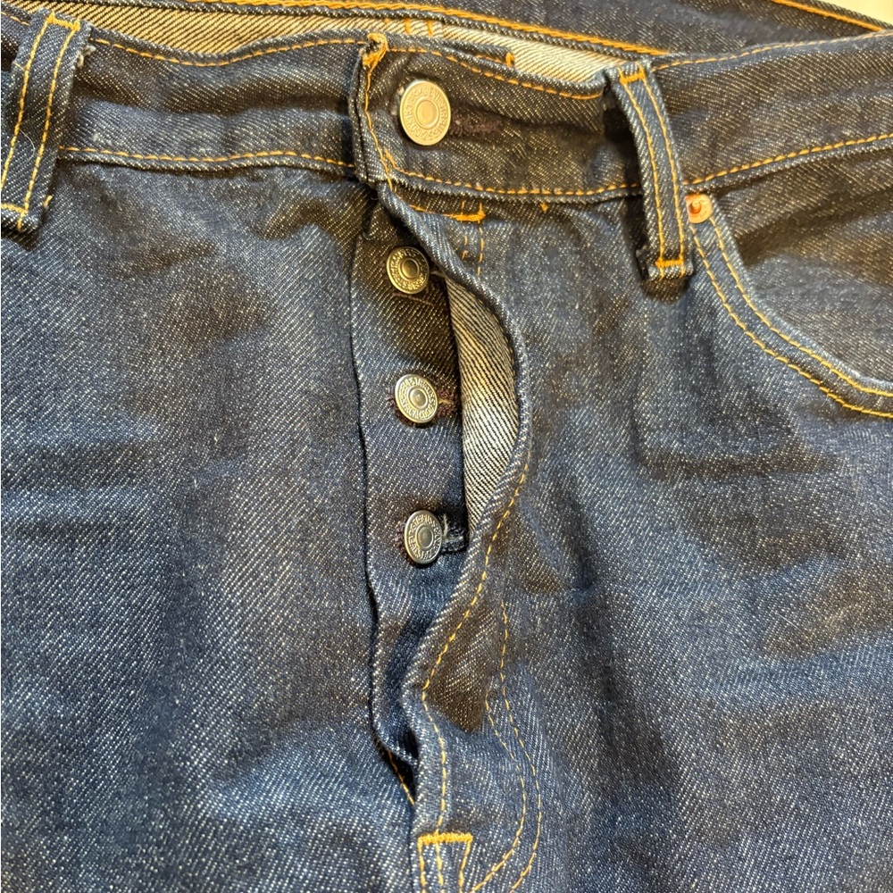 Levi's Men's Dark Blue Slim Straight Jeans with Button Fly